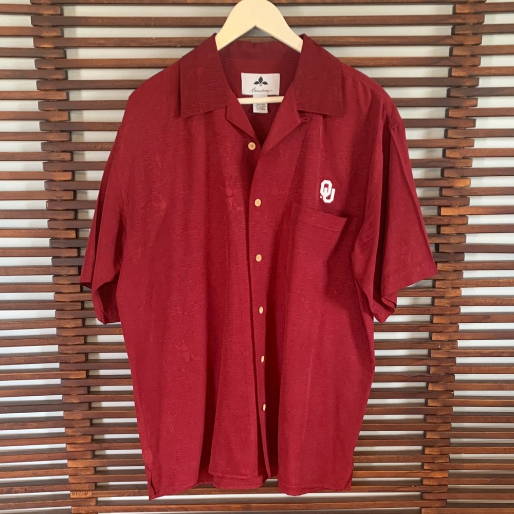 Bamboa Crimson Oklahoma OU Short-Sleeve Button Shirt